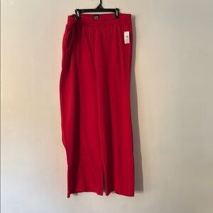 Red Wide-Leg Pants